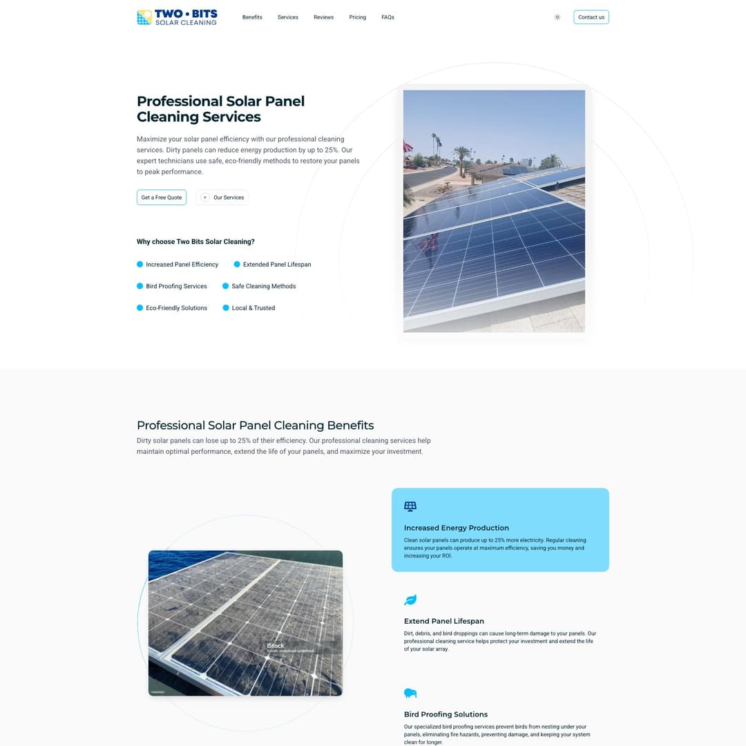 Image of Two Bits Solar Cleaning